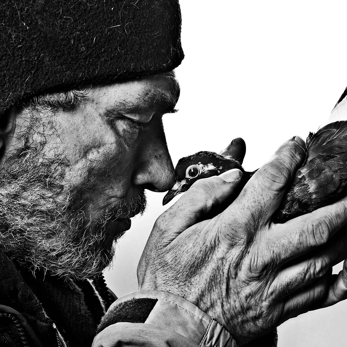 Heart touching photo of man with cute baby bird by Ray Demski