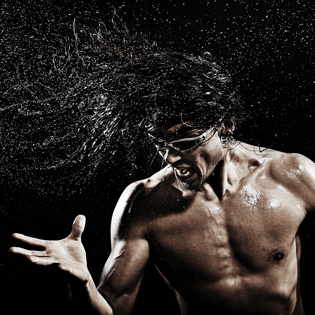 Amazing photo of a man in kung fu action by Ray Demski