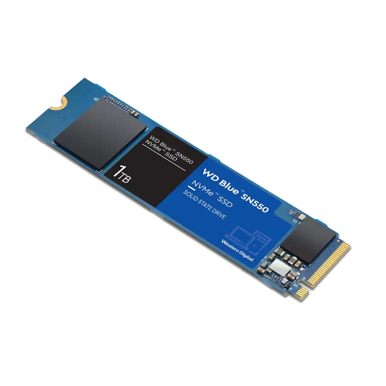 WD Blue SN550 NVME SSD Angled 1TB- Zoom Image