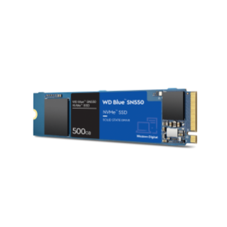 WD Blue SN550 NVME SSD Angled 500GB