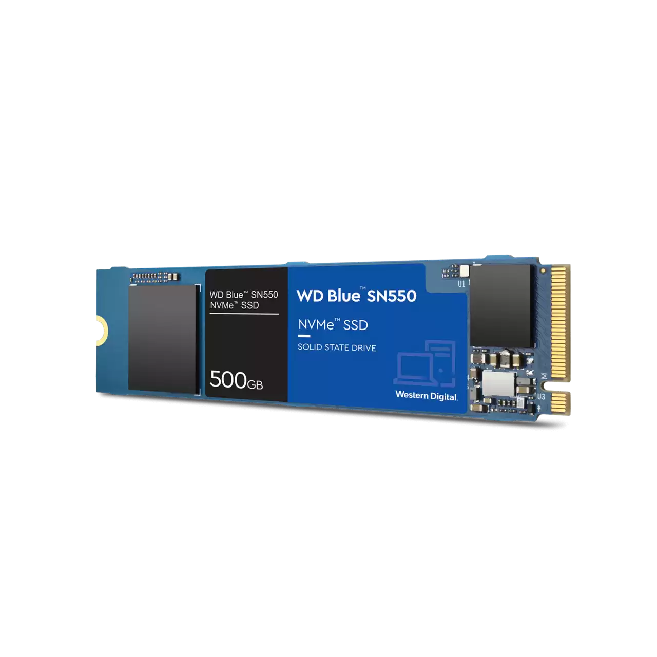 WD Blue SN550 NVME SSD Angled 500GB- Zoom Image