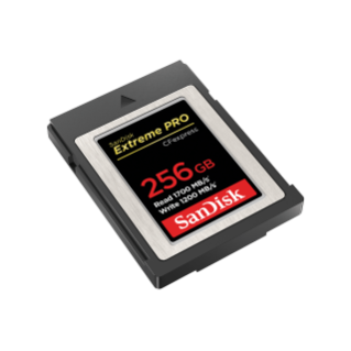 Extreme PRO CF express Type-B 256GB left angled image