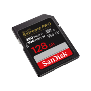 SanDisk Extreme PRO SD UHS-II V60 128GB Left