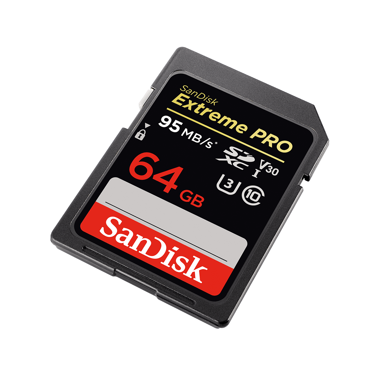 Extreme PRO UHS-I SD 64GB 95mbs right angled image