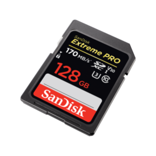 Extreme PRO UHS-I SD 128GB right angled image
