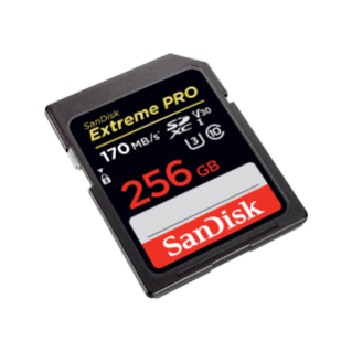 Extreme PRO UHS-I SD 256GB left angled image