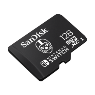 Nintendo Switch Fortnite Edition microSD 128GB Angled
