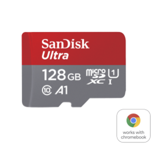 Ultra UHS I Chromebook microSD 128gb Front