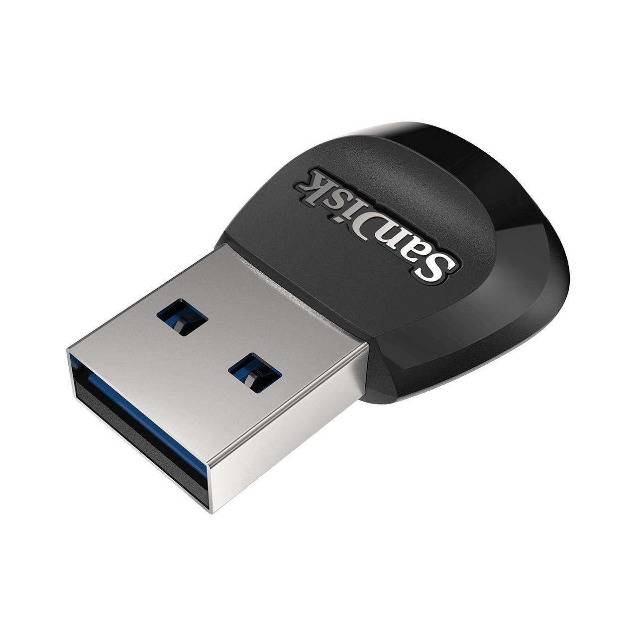 Mobilemate UHS-I USB 3.0 SD microSD reader writer down left angled image