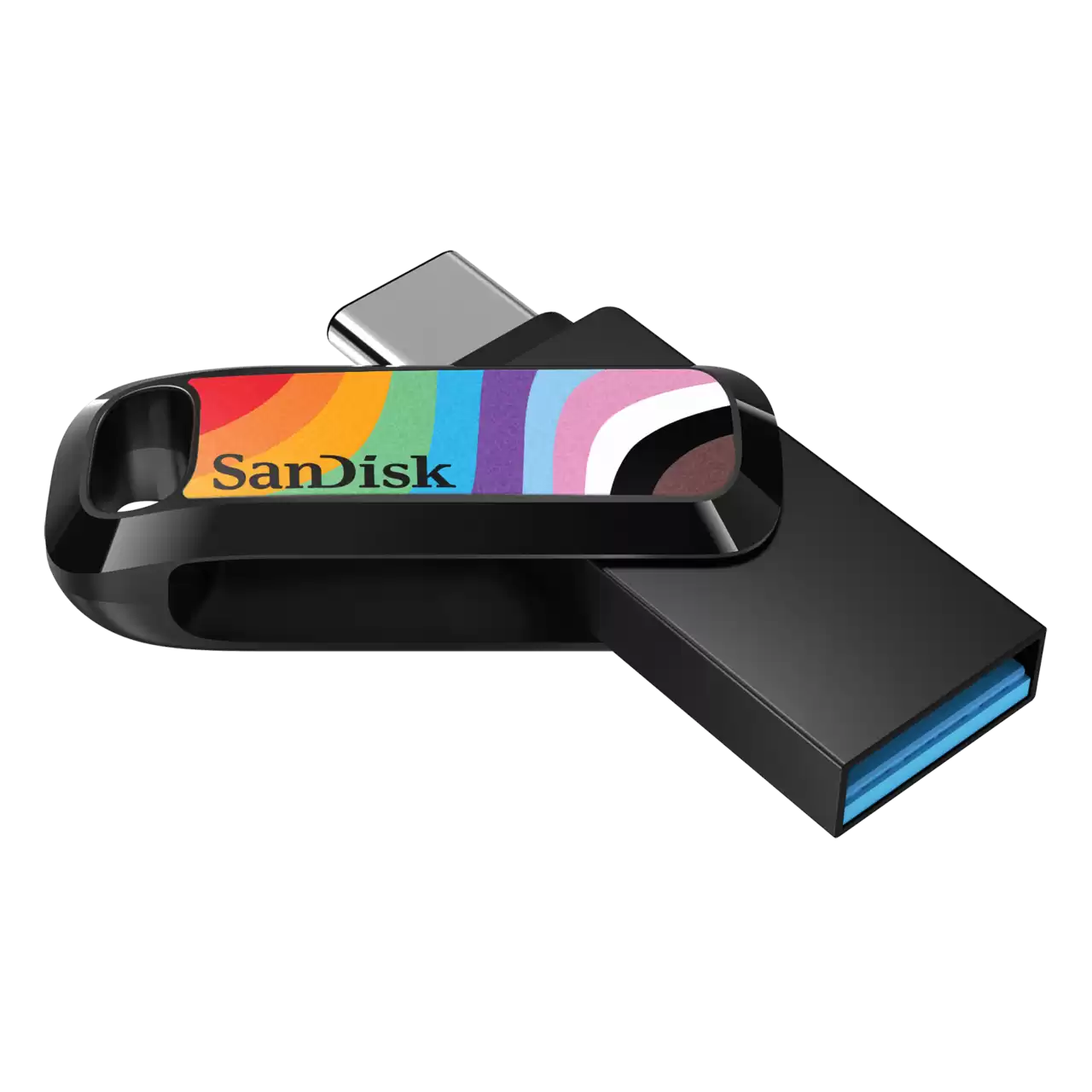 SanDisk Ultra Dual Go USB-C Pride Drive Open- Zoom Image